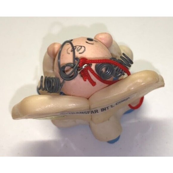 Clay Angel Vintage Christmas Tree Ornament Small Coil Hair Folk Art Primitive - Picture 5 of 7